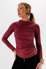 Blusa Assimétrica Drapeada | Zen - Merlot