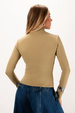 Blusa em Poliamida Manga Longa Com Gola | Linha - Verde Sage