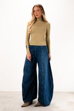 Blusa em Poliamida Manga Longa Com Gola | Linha - Verde Sage