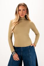 Blusa em Poliamida Manga Longa Com Gola | Linha - Verde Sage