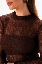 Blusa em Renda |  Bliss - Chocolate