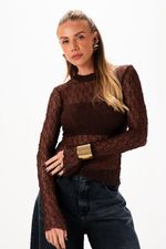 Blusa em Renda |  Bliss - Chocolate