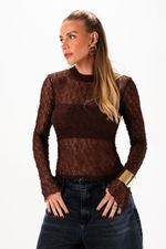 Blusa em Renda |  Bliss - Chocolate