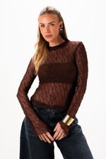 Blusa em Renda |  Bliss - Chocolate