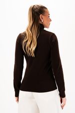 Blusa em Tricô Gola Alta | Aspen - Café