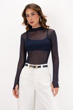 Blusa em Tule | Nuit - Marinho