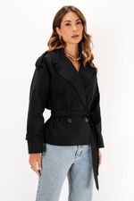  Trench Coat Curto | Tokyo - Preto