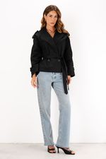  Trench Coat Curto | Tokyo - Preto