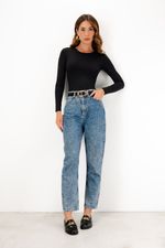 Blusa em Poliamida Manga Longa Ponto - Preto