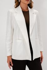 Blazer Reto em Algodão com Elastano | Porto - Off White