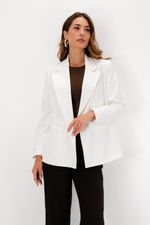 Blazer Reto em Algodão com Elastano | Porto - Off White