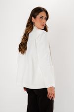 Blazer Reto em Algodão com Elastano | Porto - Off White