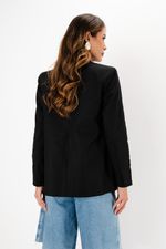 Blazer Reto em Algodão com Elastano | Porto - Preto