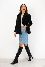 Blazer Reto em Algodão com Elastano | Porto - Preto