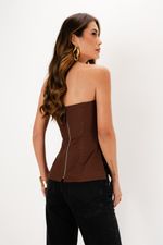Corset Decote Reto | Prisma - Espresso