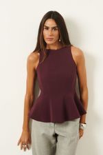 Blusa Estruturada Peplum | Motion - Wine