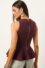 Blusa Estruturada Peplum | Motion - Wine