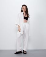 Kimono Amplo em Liocel | Aurora - Off White