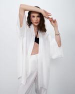 Kimono Amplo em Liocel | Aurora - Off White
