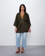 Kimono Amplo em Liocel | Aurora - Verde