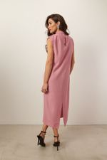 Vestido Midi Gola Alta | Glow - Rosa