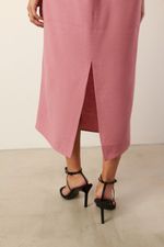 Vestido Midi Gola Alta | Glow - Rosa