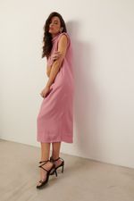 Vestido Midi Gola Alta | Glow - Rosa