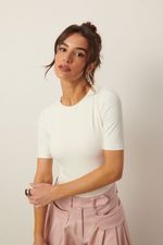 Body em Poliamida Meia Manga | Elipse - Chantilly