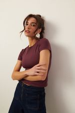 Blusa em Poliamida Manga Curta | Angra - Wine