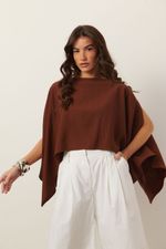 Blusa Ampla Assimétrica | Free - Marrom