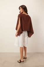Blusa Ampla Assimétrica | Free - Marrom