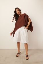 Blusa Ampla Assimétrica | Free - Marrom