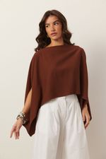 Blusa Ampla Assimétrica | Free - Marrom