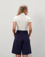 Blusa em Poliamida Manga Curta Com Gola | Simetria - Chantilly