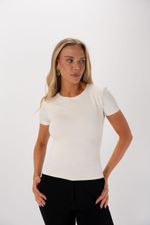 Blusa em Poliamida Manga Curta | Angra - Chantilly