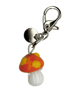 Micro Charm Cogumelo Murano Laranja, Branco e Amarelo