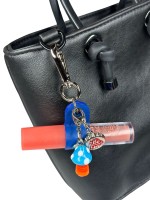  Micro Charm Cogumelo Murano Azul, Laranja e branco