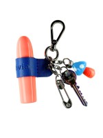  Micro Charm Cogumelo Murano Azul, Laranja e branco