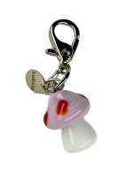 Micro Charm Cogumelo Murano Lilás, Branco e Vermelho