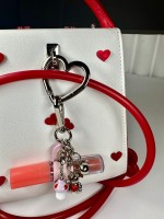 Micro Charm Cogumelo Murano Lilás, Branco e Vermelho