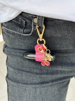 Porta Batom Charms Pink Ouro