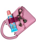 Porta Batom Charms Pink Prata 