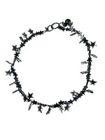 Charm e Choker Estrelas Hematita Grafite e Prata