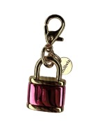 Micro Charm Cadeado Rosa Ouro