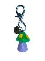 Micro Charm Cogumelo Murano Lilás, Amarelo e Verde