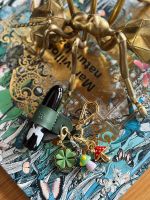 Micro Charm Cogumelo Murano Lilás, Amarelo e Verde
