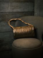 Bolsa Baguete 55 Ouro Cromado 