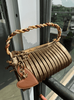 Bolsa Baguete 55 Ouro Cromado 