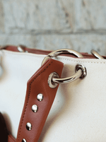 Bolsa Tote Duo Caramelo e Cru Prata