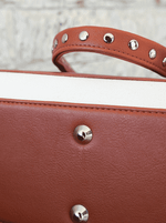 Bolsa Tote Duo Caramelo e Cru Prata